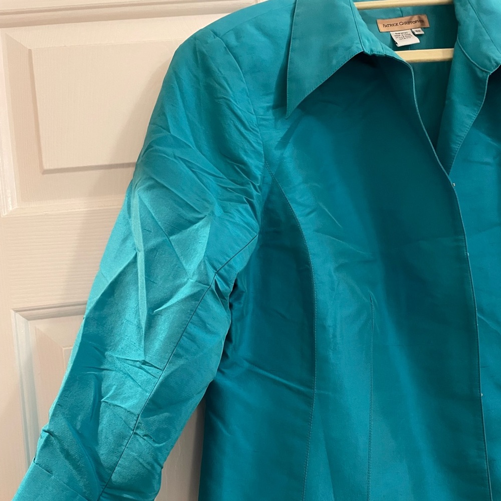 Patrick Christopher Size 16w 100% Silk Blazer Ful… - image 7